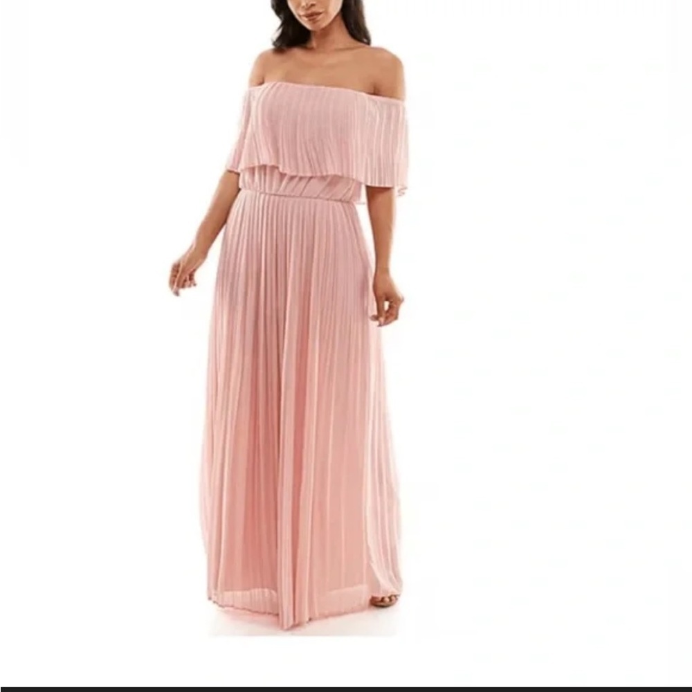 Formal Blush Off-Shoulder Maxi Dress Women’s Size 2 Flowy Romantic Chic Fairy
